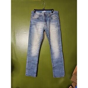 86A Jeans Mens 33x31 Blue Straight Low Rise Stretch Indie Label